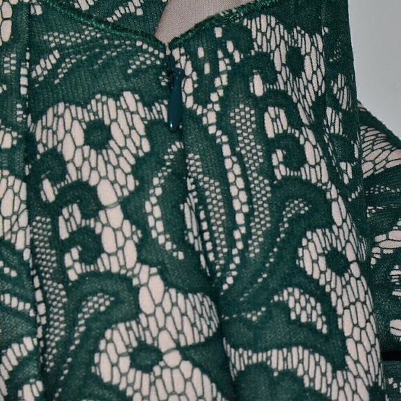 Zara Women Sleeveless Emerald Green Lace Princess Dress Size S - Picture 11 of 16